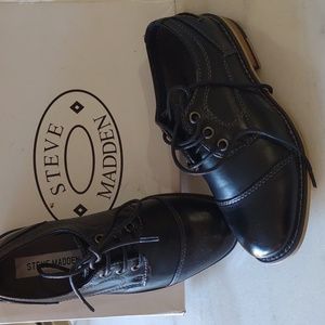 Steve Madden Boys B Striker black size 1 NWT New n Box dress shoes church formal